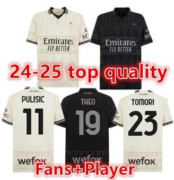 PLAYER quarta maglia milan RAFA LEAO PULISIC soccer jerseys MUSAH football shirt TOMORI DIAZ GIROUD REBIC CALABRIA BENNACER men player JOVIC Milan 4 maglia ac THEO 66