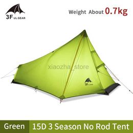 Tents and Shelters 3F UL GEAR CangQiong Tent Outdoor Camping Pyramid Tent 1 Person Ultralight Outdoor Waterproof Tent Hiking Travel With Free Mat 240322