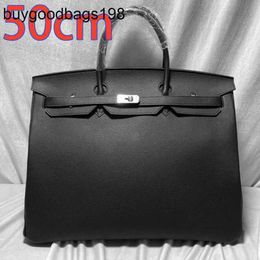 Tote Bag Mens Hanbags Designer Bag Handbags 50cm Portable Platinum Genuine Leather for Mens Large Travel Casual Handbag