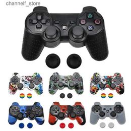 Game Controllers Joysticks Silicone Cover For Controller Skin Decal Case For Playstation 3 Gamepad Controle Game Accessories with 2 Thumb Grip CapsY240322