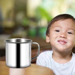 Mugs 200ml Childrens Water Cup Camping Coffee Shatterproof Stainless Steel Espresso Multifunction With Handle For Kids Adults