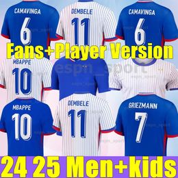 French Club Full Sets Soccer Jersey Player Fans 24 25 GIROUD MBAPPE GRIEZMANN SALIBA PAVARD KANTE Maillot De Foot Equipe Maillots Kids Kit Women Men Football Shirt