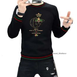 Men's Hoodies & Sweatshirts Male Sequin Embroidery Long Sleeve Trend Top Heavy Craft Casual Autumn Winter Fashion Pullover 4864