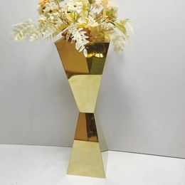 Vase Wedding Table Centerpieces Stainless Steel Flower Stands Vases Road Lead Party Decoration