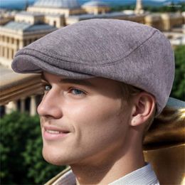 Berets 2024 Fashion Men Women Beret Hat Sboy Hats Spring Autumn Driving Cabbie Cap Adjustable Flat