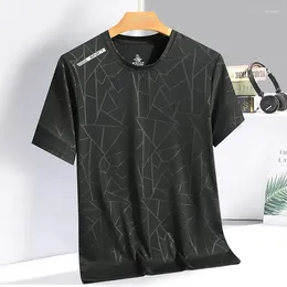 Men's T Shirts Summer Camouflage Ice Silk T-shirt Short Sleeved Men Sports Shirt Thin Breathable Quick Drying Simple Versatile Male Top