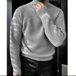 Men's Sweaters Male's Autumn Winter Korean Street Leisure High Neck Knitted Men Personality Top Fashion Business Knitwear Clothing 5XL