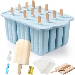 DIY Popsicle Mold 12 Pieces Ice Cream Silicone EasyRelease Afree Maker Homemade 240307
