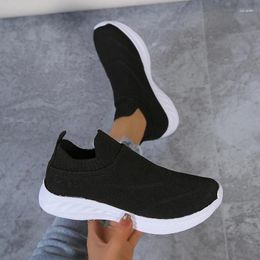 Casual Shoes Women's Vulcanize Mesh Breathable Flats Comfortable Soft Walking Women Slip-on Hiking Sneakers Plus Size 43