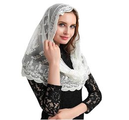 Bridal Veils ISHSY Ivory Lace Women Catholic Mantilla Veil For Church Head Cover Latin Mass Velo De Novia Negra Chapel Infinity5227154