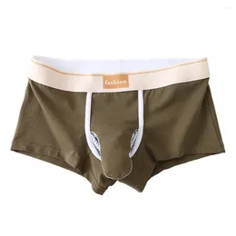 Underpants Mens Letter Printed Traceless Breathable Middle Rise Boxer Briefs Shorts Panties Underwear Bulge Pouch Male