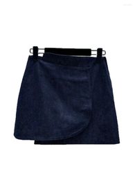 Skirts High-waisted Wrap Skirt Asymmetric Cut Lap Piece Design Casual Fashion 2024 Summer 1116