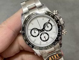 Men Chronograph Watches Automatic Cal.4131 Men's Watch Heavy Version QF Maker 904L Steel Ceramic Bezel Eta Sport QFF Chrono Valjoux Wristwatches