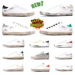 2024 Novos sapatos casuais clientes Golden Super Gooseity Star Itália Marca Sneakers Super Star Luxo Dirtys Lantejoulas Branco Do-Old Dirty Designer Sneakers com caixa