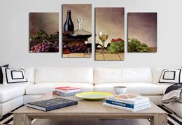 4pcsset Unframed Green Purple Grapes and Wine HD Print On Canvas Wall Art Picture For Home and Living Room Decor9318136