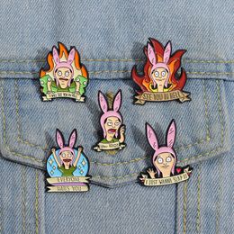 Cartoon Anime Character Enamel Pins I Will See You In Hell Funny Brooch Clothes Backpack Lapel Badge Jewellery Wholesale Pin