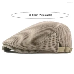 Berets Stable Peaked Cap Wear-resistant Lightweight Men Hat Breathable Mesh Adjustable Beret