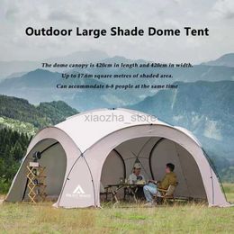 Tents and Shelters New Dome Larger Outdoor Luxury Camping 5-8 People Round Big Canopy Family Travel Picnic Park Sunshade Fishing Tent 240322