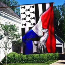 Accessories Brittany Flag 3D Full Printing Garden Flags Hanging House Flag Garden Flag Decoration Doublesided Printing