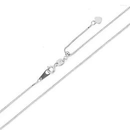 Chains Thin 0.8mm Slide Sliding 925 Sterling Silver Box Chain Adjustable Choker Necklace Women Girls Jewellery Collier Kolye Ketting 18in