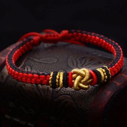 Bracelets LKO New Arrive Hand Knit Bracelet Luck Chinese Knot For Man And Women Bracelet National Style Thai Hand Rope Free Shipping