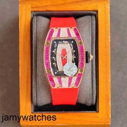 Business Wristwatch RicharsMill Leisure Luxury Rms07-01 Automatic Machinery Full Diamond Case Tape Watch Women's