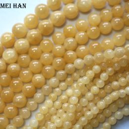 Necklaces Meihan Free Shipping Natural 6mm 8mm 10mm 12mm Bee Jade Smooth Round Loose Beads Stone for Jewellery Making Design