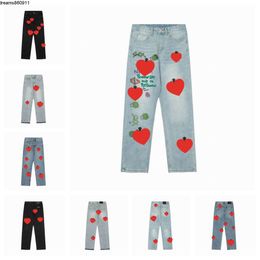 Designer Jeans for Womens Mens Make Old Washed Fashion Pants Straight Trousers Heart Letter Prints Woman Man Casual Long Style Bottoms S-xl {category}