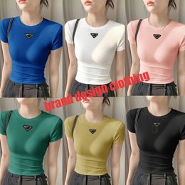 Luxury Designer Women Tank Top Summer Relaxed Fit Jacket T Shirt Top Solid Colour Pattern Short Sleeve Knitted Women Vest