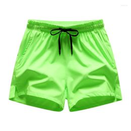 Men's Shorts Solid Gym Summer Outdoor Breathable Sports With Pockets Regular Fit Drawstring Casual