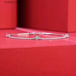 Charm Bracelets 0.9 Ct Moissanite 925 Sterling Silver Women Engagement Anniversary Cute Romantic Gift L240322