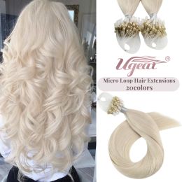 Extensions Ugeat Micro Loop Human Hair Extensions Fish Line Natural Hair Micro Ring Hair Extensions Human Hair Remy Hair