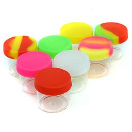 Glass 100 Bottle Pcs 6Ml Round Mini Silicone Spice Jars Dab Wax Oil Container Wholesale