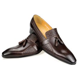Shoes New Leather Casual Shoes Mens Summer OneStep Loafers Dress Wedding Leather Luxury Groom Wedding Men Italian Style Oxford Shoes
