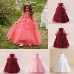 Beauty Pink White Wine Watermelon Red Jewel Flower Girl Dresses Girl's Birthday Dresses Girls Party Skirt Girl Everyday dress Kids' Party Wear SZ 2-4 D322138