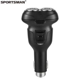 Electric Shavers SPORTSMAN Car Charger Razor Double Blade Electric Razor Car Safety Hammer Human Razor Machine 12-24V 240322