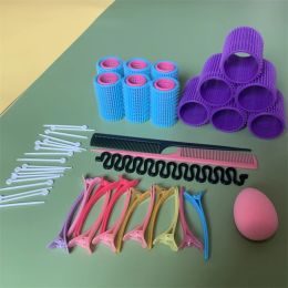 Tools 52pcs Hair Roller Set Self Grip Jumbo Hair Curler Hairdressing Heatless Curling Rod Styling Tools DIY Home Use Multi Size