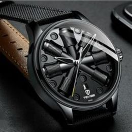 New TEVISE Men Watches Stainless Steel Automatic Mechanical Watch Fashion Men Complete Calendar Luminous Business Mristwatch309A