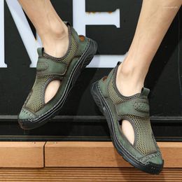 Casual Shoes Men Summer High Quality Fashion Mesh Soft Sandals Breathable Handmade Outdoor Male Walking Beach