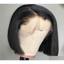Synthetic Wigs Lace Front Human Hair For Black Women Short Bob Wig Brazilian Straight Swiss Natural Remy Hair7273762 Drop Delivery Pro Dhwav