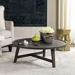 Safavieh Malone Mediaeval Wooden Coffee Table, Wooden, Dark Grey