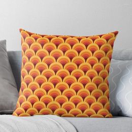 Pillow Orange Wave Gradient Retro Pattern Throw Anime Sofa Marble Cover