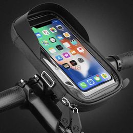 Cell Phone Mounts Holders 6.4 inch Waterproof Bicycle Phone Holder Stand Motorcycle Handlebar Mount Bag Cases Universal Bike Scooter Cell Phone Bracket24322