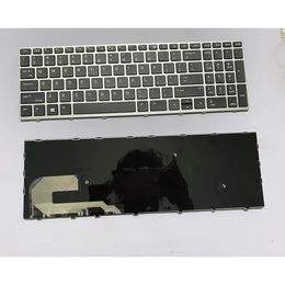 new US Laptop keyboard For HP EliteBook 850 G5 silver frame without backlit keyboard OEM