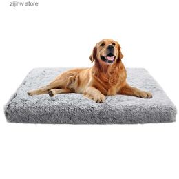 kennels pens Dog mattress Vip washable large dog sofa bed portable pet kennel wool plush house full size sleep protector product dog bed Y240322