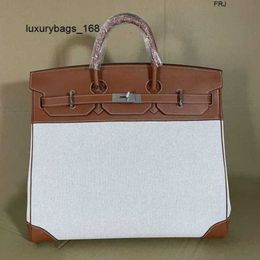 Tote Bag Mens Hanbags 50cm Bags 45cm Bag Canvas Cowhide Style Mens and Womens Universal Large Capacity Handbag Travel Have Logo S7y6 Ldvw Vjya