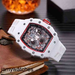 Watch RicharsMill Luxury Mens Mechanics Net Red Silica Gel with Barrel Fashion and Womens Trend