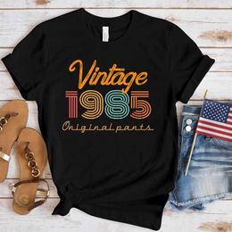 Women's T-Shirt (Premium T-shirt) New Hot Retro 1985 T-shirt Fashion Womens Summer T-shirt Leisure Short sleeved Round Neck Top T-shirt 240323