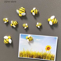 Fridge Magnets 3-6-9 pieces of 3-size creative animal yellow bee resin refrigerant magnet home decoration accessories cute refrigerator magnetic stickers Y240322