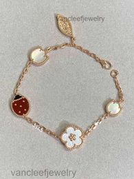 Cleef Four Leaf Clover Bracelets Van Clover Bracelet Seven Star Ladybug Bracelet 925 Sterling Silver Plated 18k Gold Lucky Ladybug Five Flower Bracelet